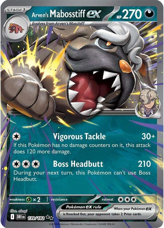 Arven's Mabosstiff ex 139/182 (SV10: Destined Rivals)  - Holofoil