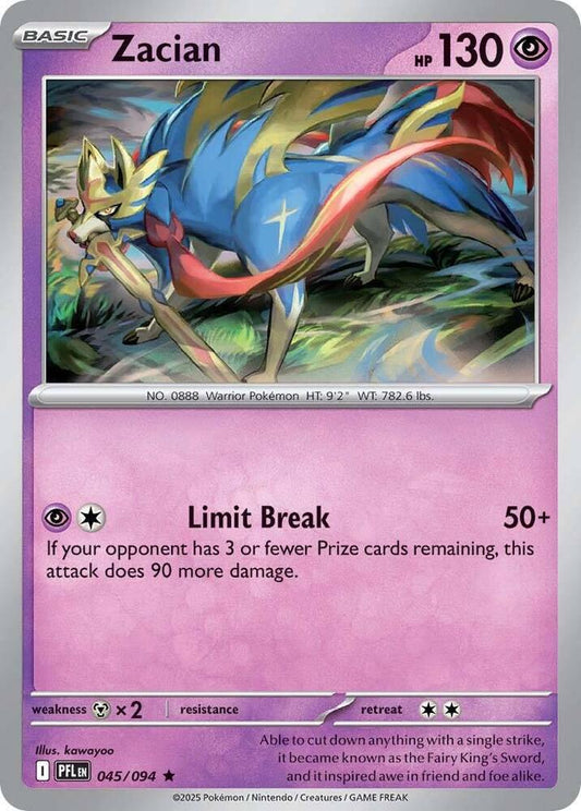 Zacian 045/094 (ME02: Phantasmal Flames)  - Reverse Holofoil