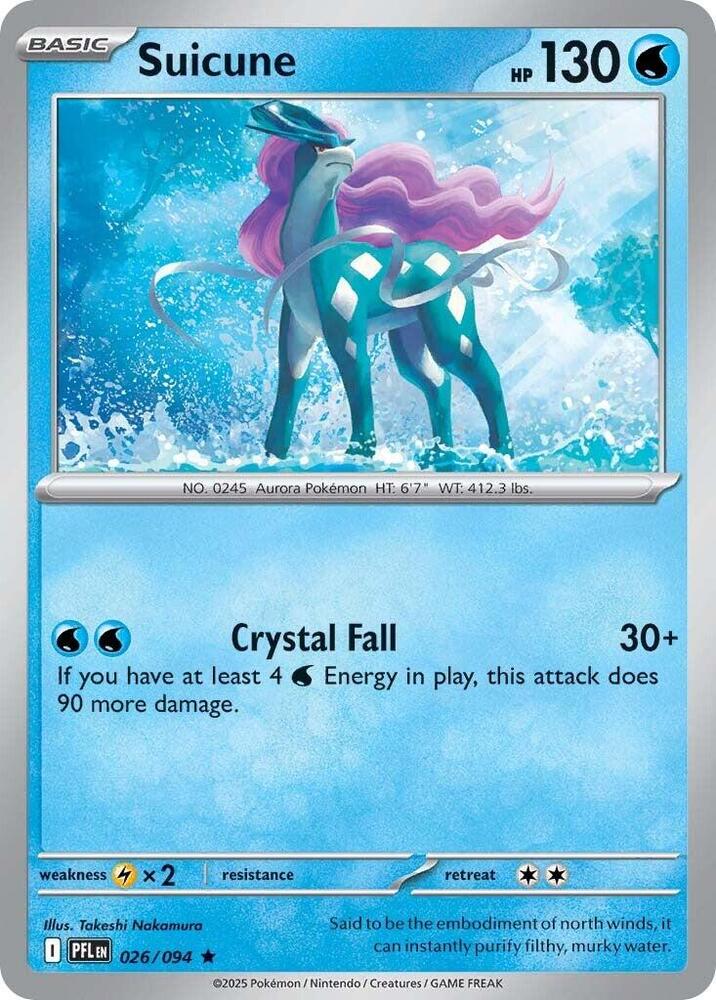 Suicune 026/094 (ME02: Phantasmal Flames)  - Holofoil