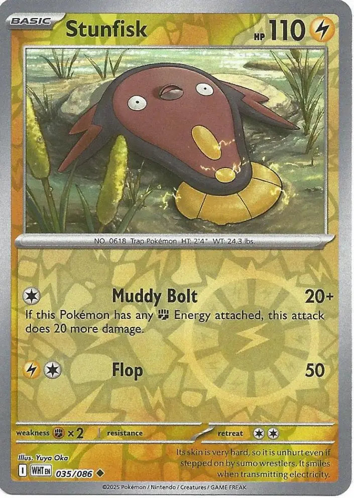 Stunfisk 035/086 (SV: White Flare)  - Reverse Holofoil