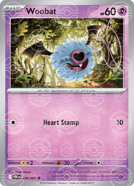 Woobat 036/086 (SV: White Flare)  - Poke Ball Holofoil
