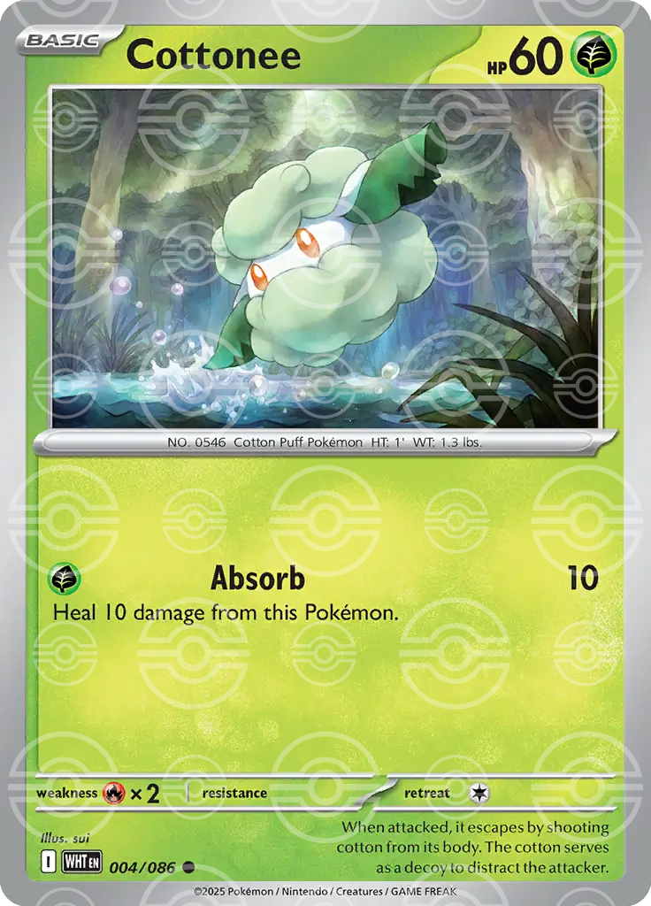 Cottonee 004/086 (SV: White Flare)  - Poke Ball Holofoil