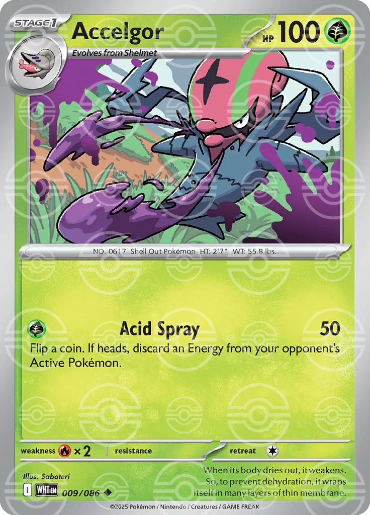Accelgor 009/086 (SV: White Flare)  - Poke Ball Holofoil
