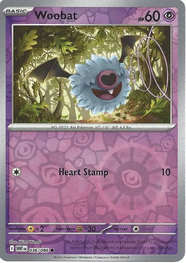 Woobat 036/086 (SV: White Flare)  - Reverse Holofoil