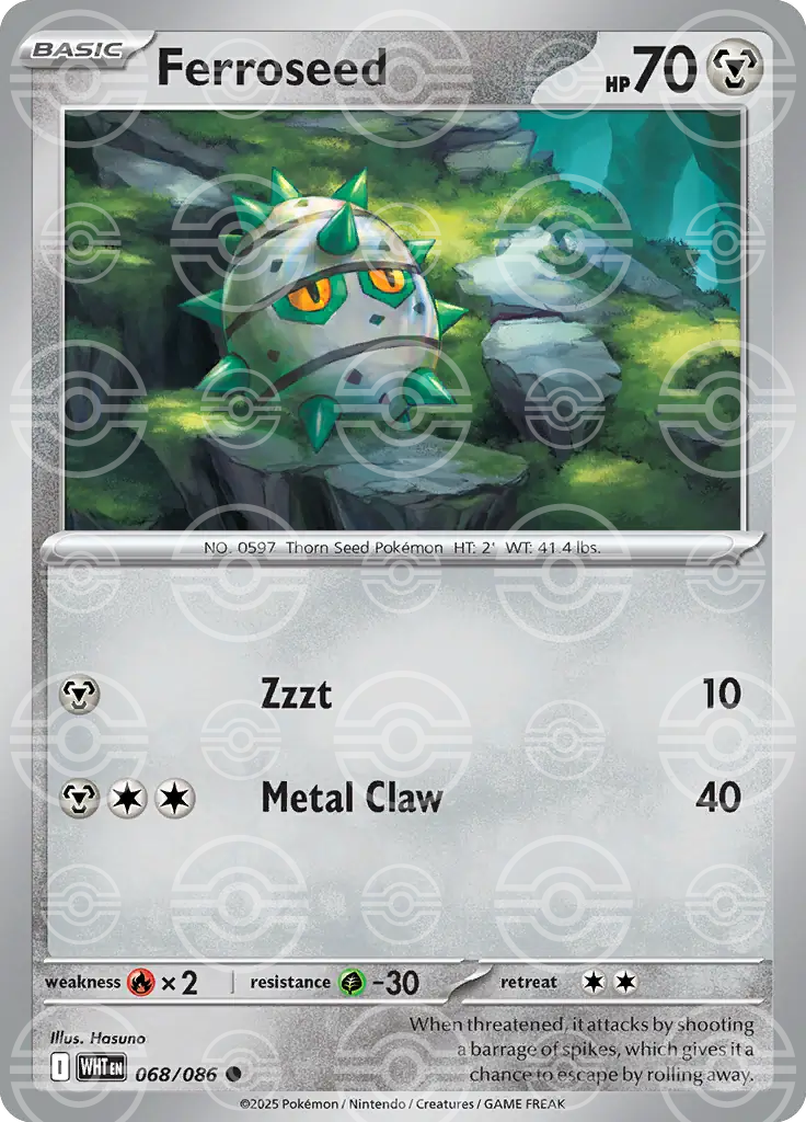 Ferroseed 068/086 (SV: White Flare)  - Poke Ball Holofoil