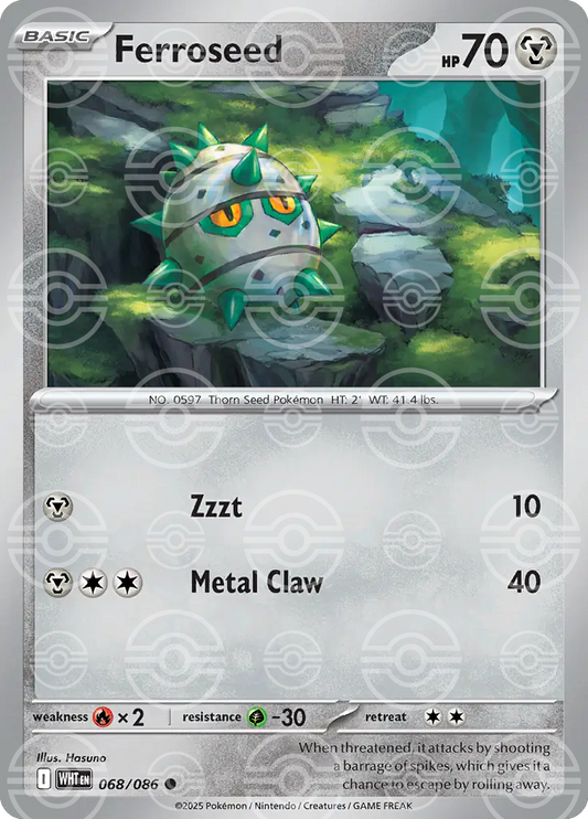 Ferroseed 068/086 (SV: White Flare)  - Poke Ball Holofoil