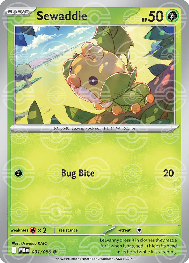 Sewaddle 001/086 (SV: White Flare)  - Poke Ball Holofoil