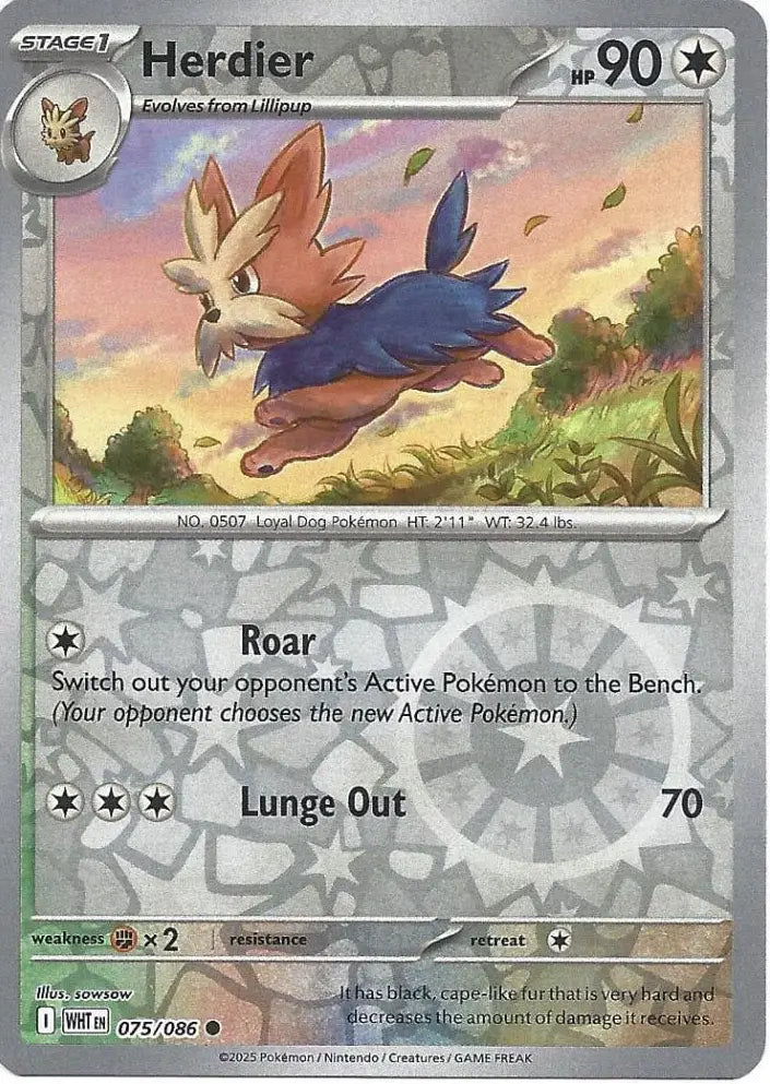 Herdier 075/086 (SV: White Flare)  - Reverse Holofoil