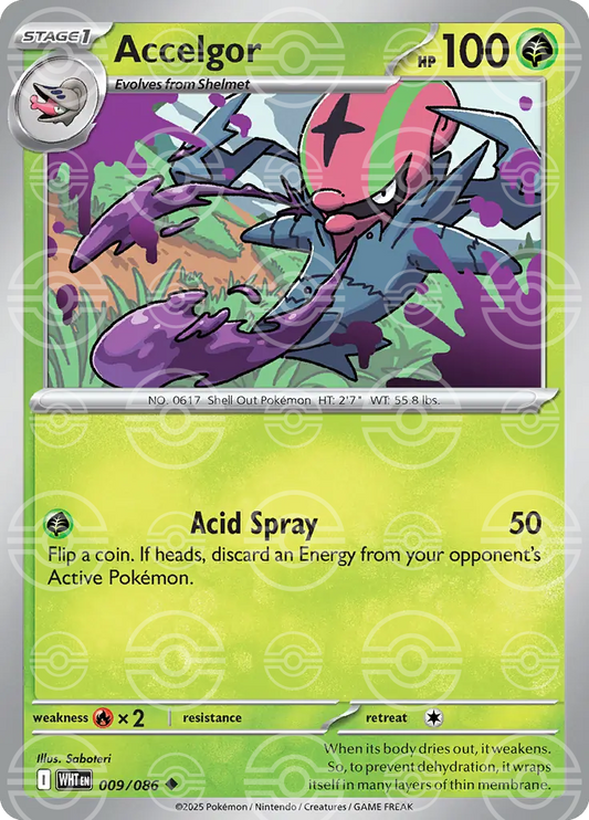Accelgor 009/086 (SV: White Flare)  - Poke Ball Holofoil
