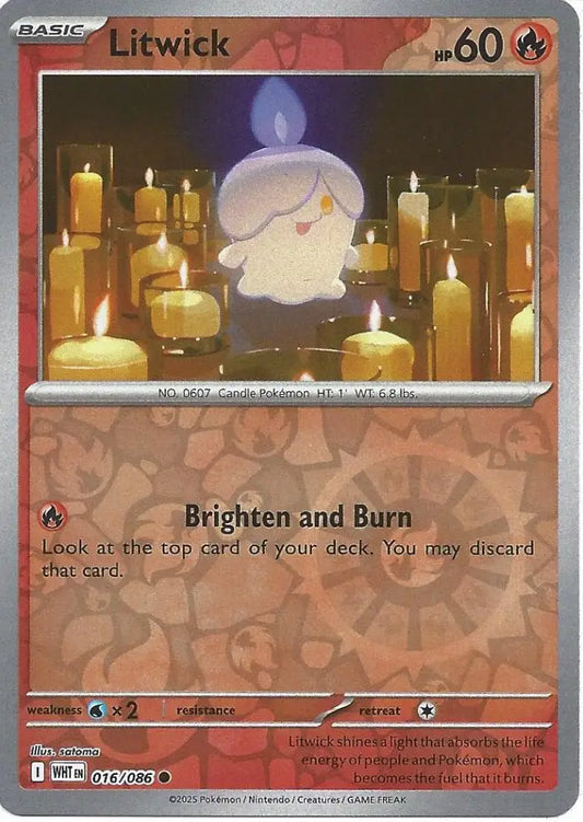 Litwick 016/086 (SV: White Flare)  - Reverse Holofoil