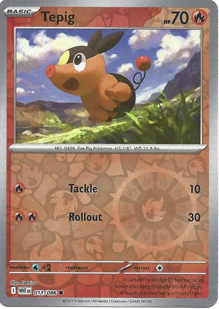 Tepig 011/086 (SV: White Flare)  - Reverse Holofoil