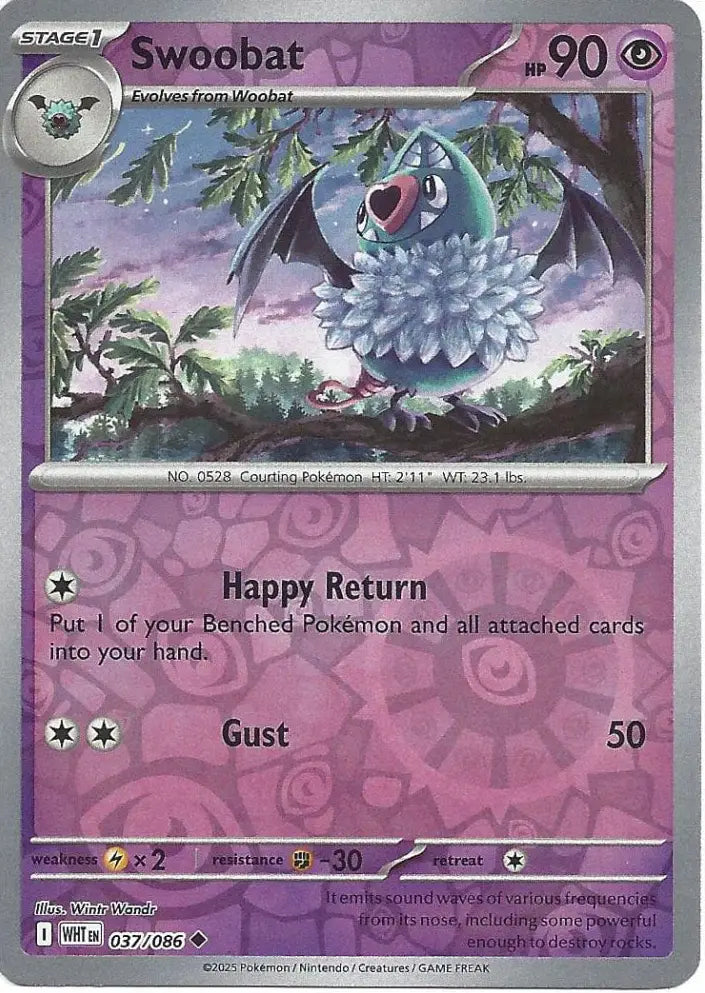 Swoobat 037/086 (SV: White Flare)  - Reverse Holofoil