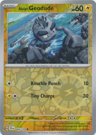 Alolan Geodude 044/159 (SV09: Journey Together)  - Reverse Holofoil