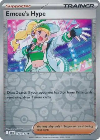 Emcees Hype 163/182 (SV10: Destined Rivals)  - Reverse Holofoil