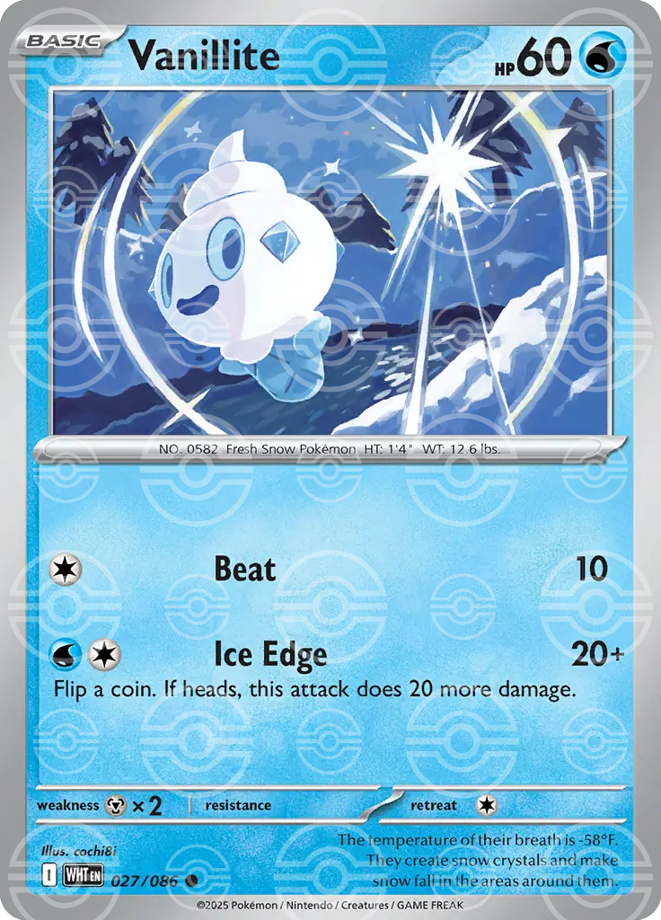 Vanillite 027/086 (SV: White Flare)  - Poke Ball Holofoil