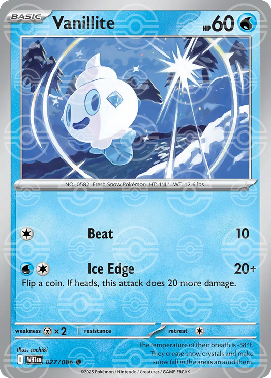 Vanillite 027/086 (SV: White Flare)  - Poke Ball Holofoil