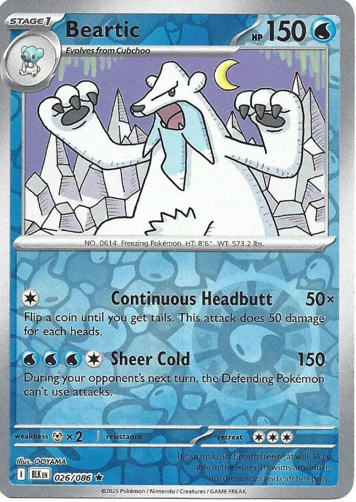 Beartic 026/086 (SV: Black Bolt)  - Reverse Holofoil