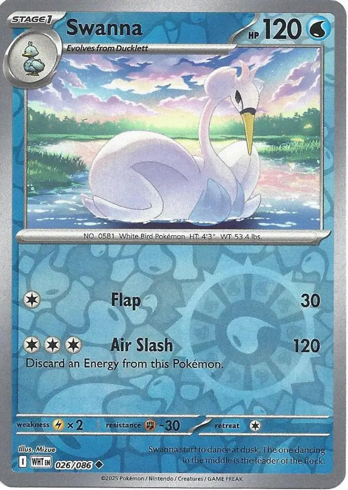 Swanna 026/086 (SV: White Flare)  - Reverse Holofoil