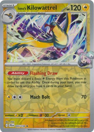 Iono's Kilowattrel 055/159 (SV09: Journey Together)  - Reverse Holofoil