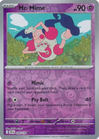 Mr. Mime 058/159 (SV09: Journey Together)  - Reverse Holofoil