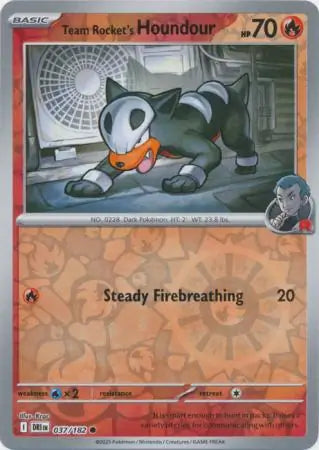 Team Rocket's Houndour 037/182 (SV10: Destined Rivals)  - Reverse Holofoil