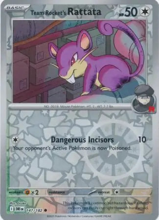 Team Rocket's Rattata 147/182 (SV10: Destined Rivals)  - Reverse Holofoil