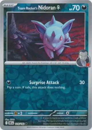 Team Rocket's Nidoran F 114/182 (SV10: Destined Rivals)  - Reverse Holofoil
