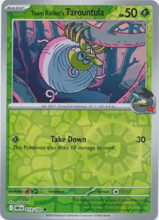 Team Rocket's Tarountula 019/182 (SV10: Destined Rivals)  - Reverse Holofoil