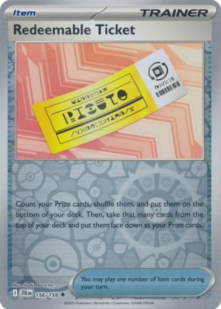 Redeemable Ticket 156/159 (SV09: Journey Together)  - Reverse Holofoil