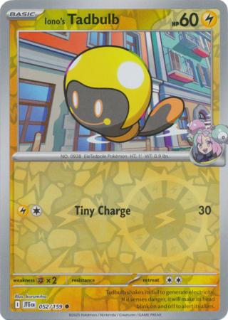 Iono's Tadbulb 052/159 (SV09: Journey Together)  - Reverse Holofoil