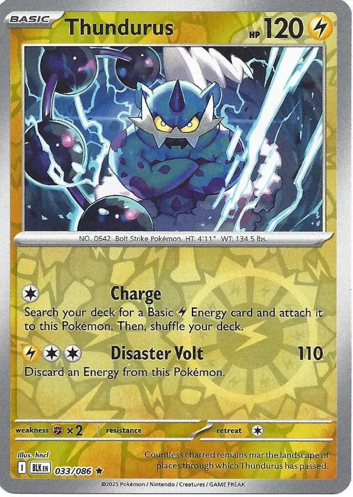 Thundurus 033/086 (SV: Black Bolt)  - Reverse Holofoil