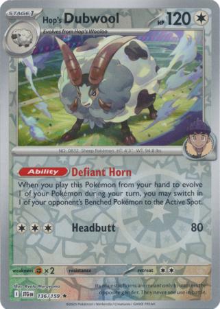 Hop's Dubwool 136/159 (SV09: Journey Together)  - Reverse Holofoil