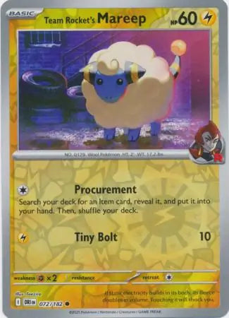 Team Rocket's Mareep 072/182 (SV10: Destined Rivals)  - Reverse Holofoil