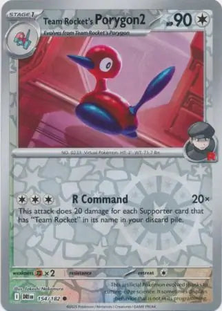 Team Rocket's Porygon2 154/182 (SV10: Destined Rivals)  - Reverse Holofoil