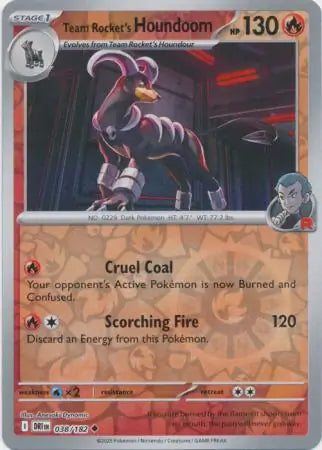 Team Rocket's Houndoom 038/182 (SV10: Destined Rivals)  - Reverse Holofoil