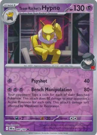 Team Rocket's Hypno 080/182 (SV10: Destined Rivals)  - Reverse Holofoil