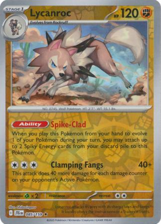 Lycanroc  085/159 (SV09: Journey Together)  - Reverse Holofoil