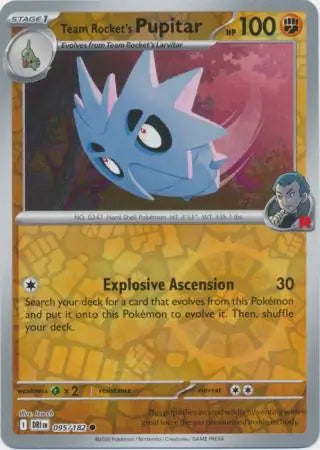 Team Rocket's Pupitar 095/182 (SV10: Destined Rivals)  - Reverse Holofoil