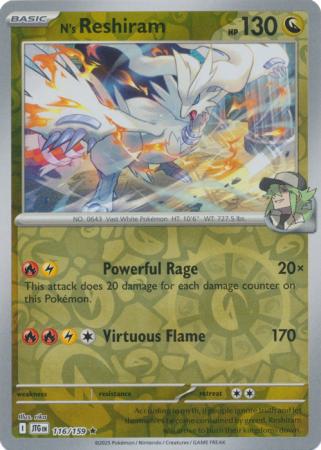 N's Reshiram 116/159 (SV09: Journey Together)  - Reverse Holofoil