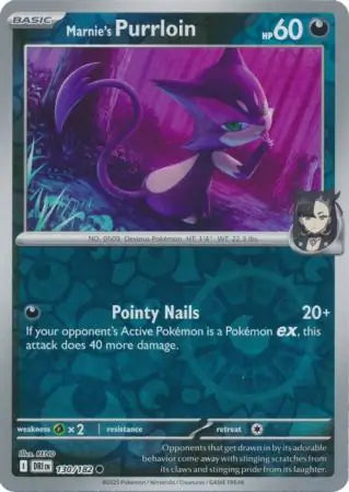 Marnie's Purrloin 130/182 (SV10: Destined Rivals)  - Reverse Holofoil