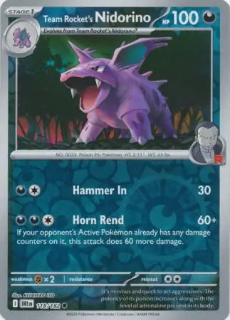 Team Rocket's Nidorino 118/182 (SV10: Destined Rivals)  - Reverse Holofoil