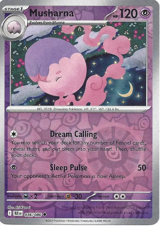 Musharna 036/086 (SV: Black Bolt)  - Reverse Holofoil