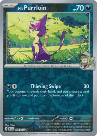 N's Purrloin 096/159 (SV09: Journey Together)  - Reverse Holofoil