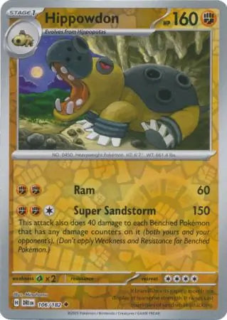 Hippowdon 106/182 (SV10: Destined Rivals)  - Reverse Holofoil