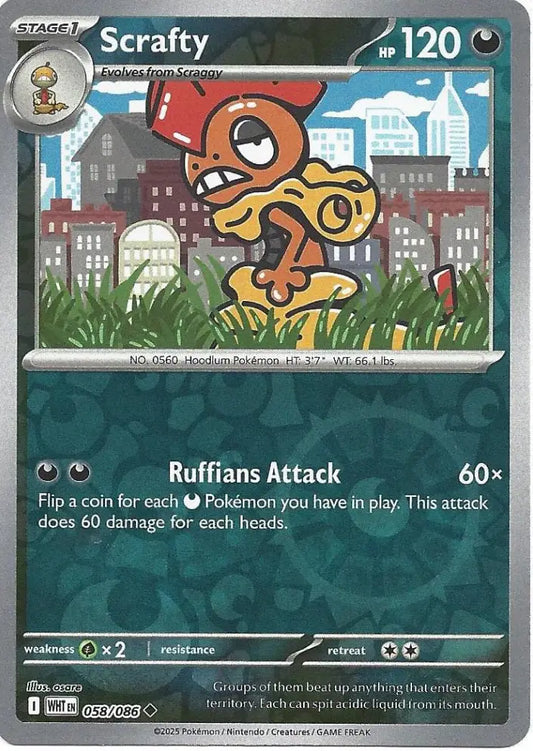 Scrafty 058/086 (SV: White Flare)  - Reverse Holofoil