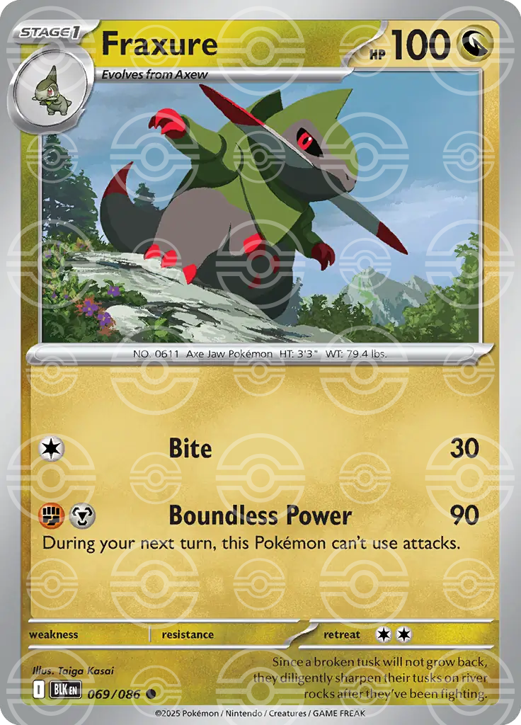 Fraxure 069/086 (SV: Black Bolt)  - Poke Ball Holofoil