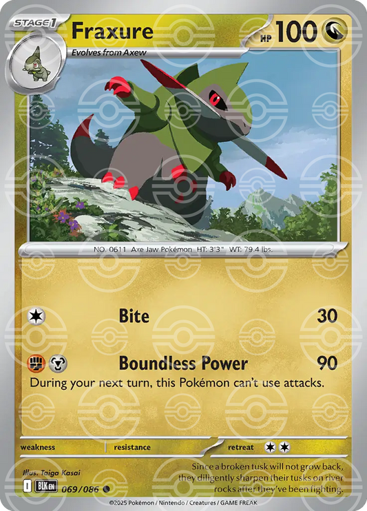 Fraxure 069/086 (SV: Black Bolt)  - Poke Ball Holofoil