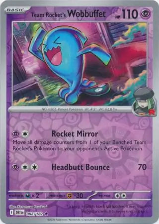 Team Rocket's Wobbuffet 082/182 (SV10: Destined Rivals)  - Reverse Holofoil