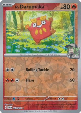 N's Darumaka 026/159 (SV09: Journey Together)  - Reverse Holofoil