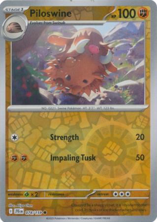 Piloswine 078/159 (SV09: Journey Together)  - Reverse Holofoil